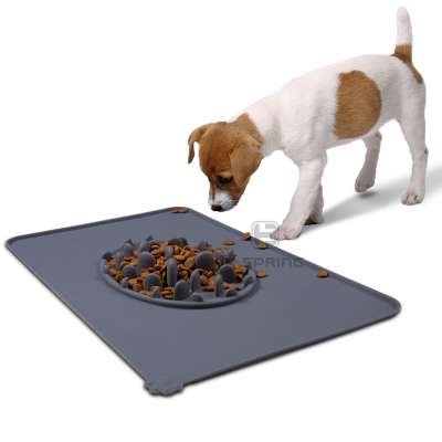 2-in-1 Pet Feeding Mat Dog Slow Feeder Bowl Non-Slip Waterproof Food Mat for Dogs and Cats